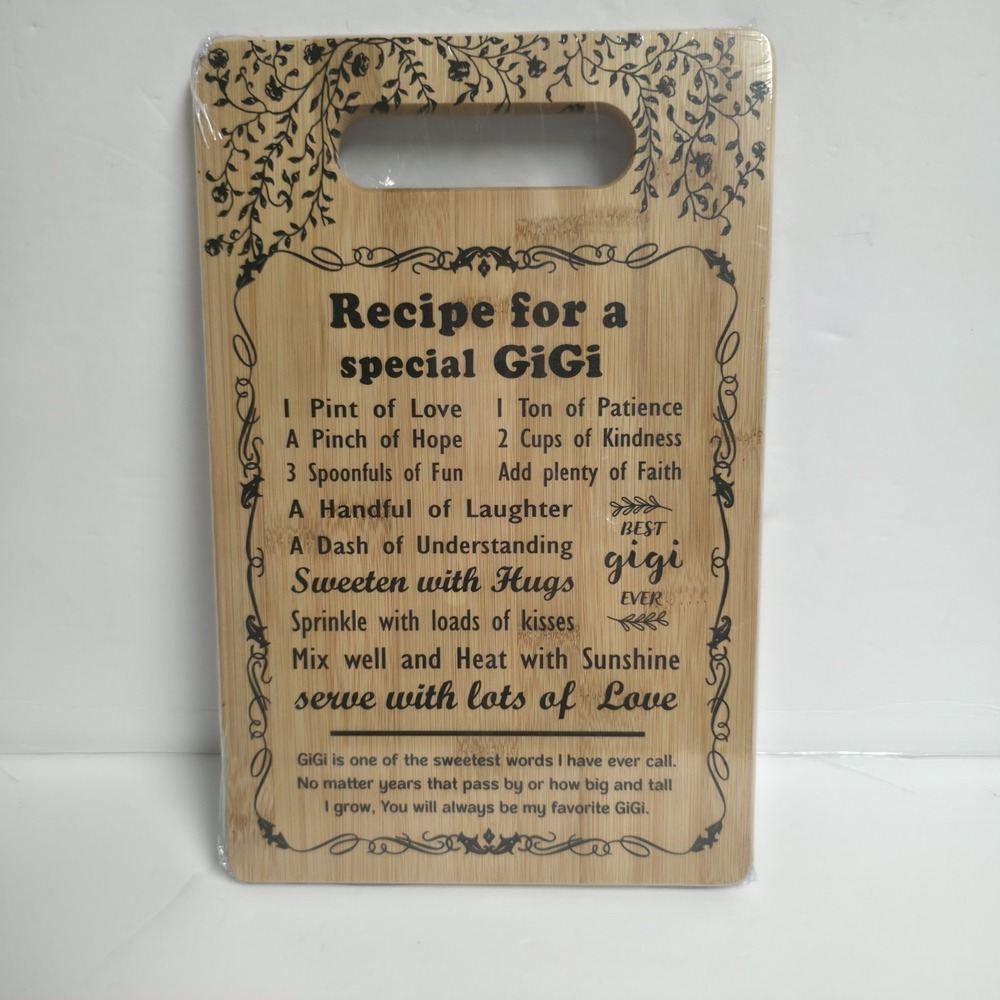 Engraved Bamboo Cutting Board Recipe for a Special Gigi Decorative Gift Kitchen